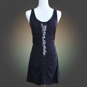 Metal Mulisha Women’s Tank Dress Medium Skull Moto Y2K Edgy Ruched